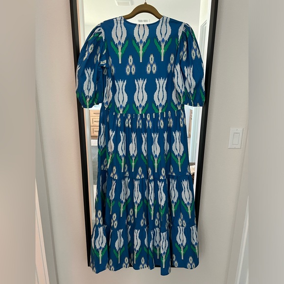 Oliphant Printed Tulip Maxi Dress in Blue - Picture 6 of 6